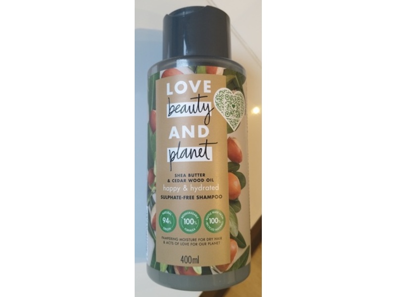 Love Beauty And Planet Shampoo, Shea butter & Cedar Wood Oil, 400 mL