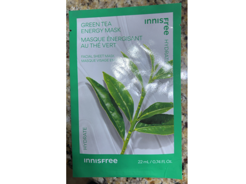 Innisfree Green Tea Energy Facial Sheet Mask, 0.74 fl oz/22 mL