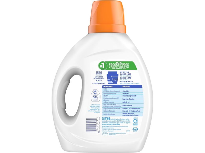 All Advanced Oxi Liquid Laundry Detergent, Free Clear, 49 Loads, 73 fl oz/2.15 L
