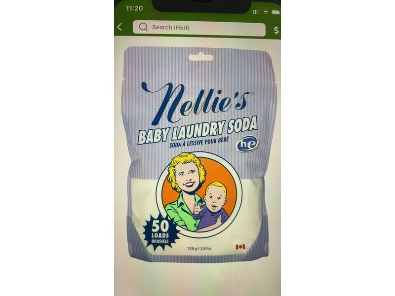 Nellie's Baby Laundry Soda, 50 Loads, 1.6 lbs, 726 g