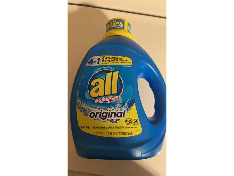 All Stainlifter Detergent, Original Sunshine Fresh, 66 Loads, 100 fl oz/2.95 L