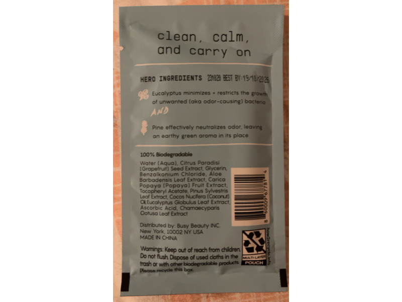 Busy Co A Calm You Can Deodorant Wipes, 0.42 oz