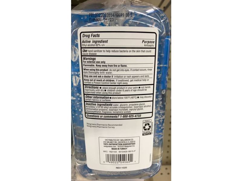 Walgreens Hand Sanitizer, Vitamin E, 28 fl oz/828 mL