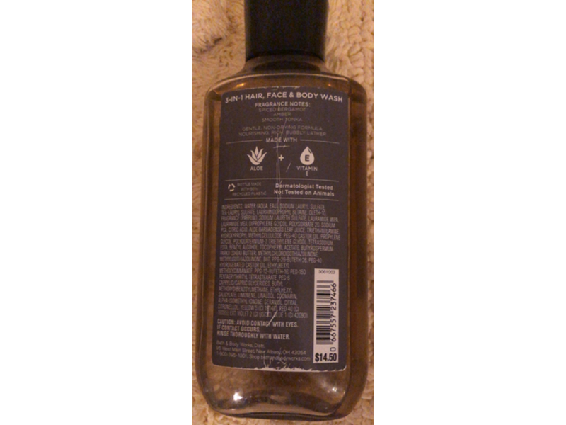 Bath & Body Works After Dark 3-In-1 Hair Face & Body Wash, 10 fl oz/295 mL