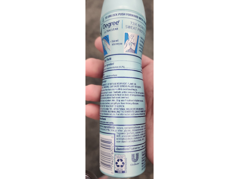 Degree Ultra Clean Dry Spray Antiperspirant Deodorant, Black + White, 3.8 oz/107 g