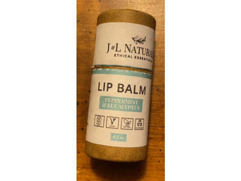 J & L Naturals Lip Balm, Peppermint & Eucalyptus, 0.3 oz