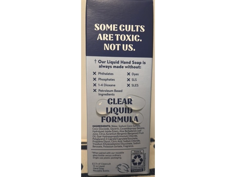 Cleancult Liquid Hand Soap Eco Refill, Sea Minerals, 32 fl oz/946 mL, 3 Count