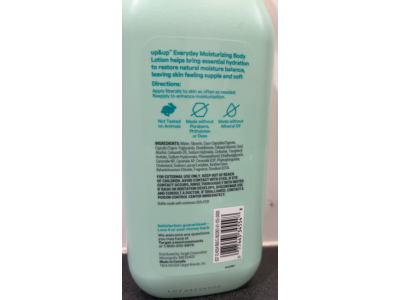 Up&Up Everyday Moisturizing Body Lotion, Vanilla & White Jasmine, 20 fl oz/591 mL