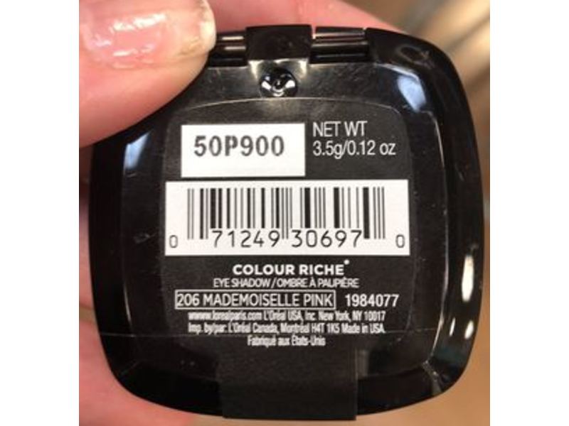 L'oreal Paris Colour Riche Monos Eyeshadow, 206 Mademoiselle Pink, 0.12 oz/3.5 g