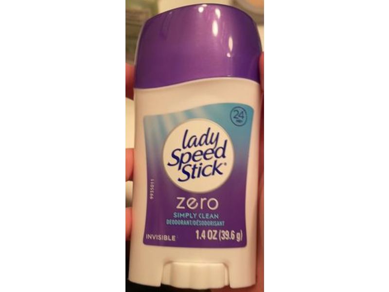 Lady Speed Stick Zero Deodorant, Simply Clean, 1.4 oz/39.6 g