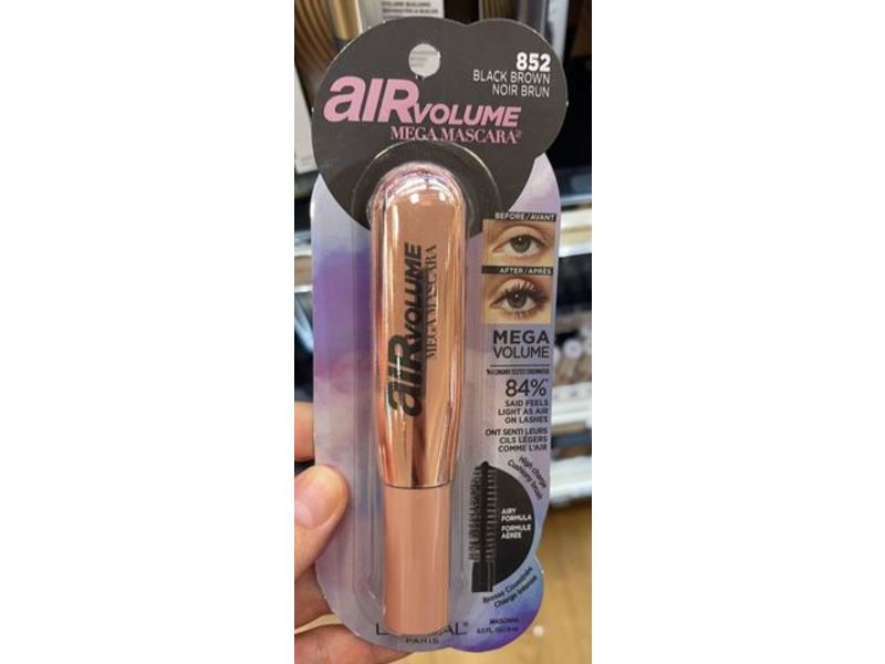 L'Oreal Paris Air Volume Mega Mascara, 852 Black Brown, 0.3 fl oz/9 mL
