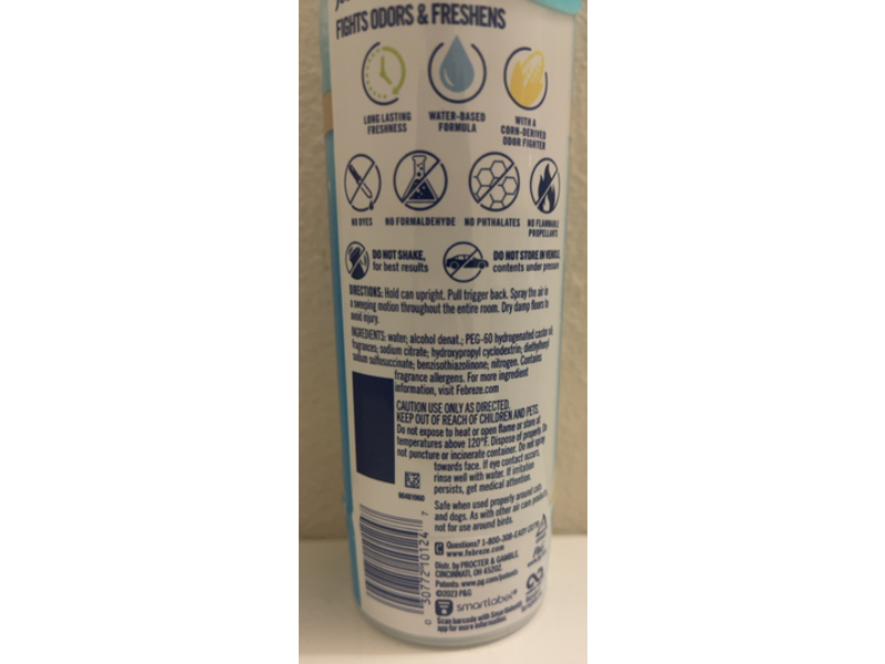 Febreze Refresh & Energize Air Mist, Zesty Orange Blossom, 8.8 oz/250 g, Pack Of 3