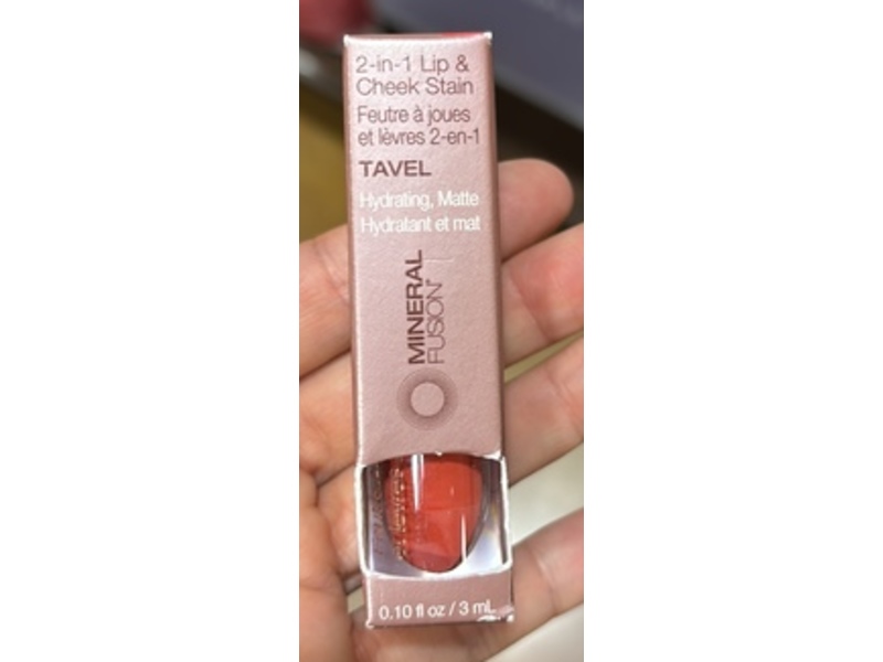 Mineral Fusion 2-In-1 Lip & Cheek Stain, Tavel, 0.10 fl oz/3 mL