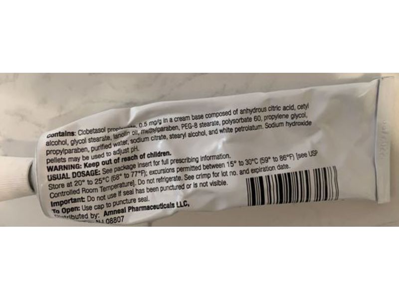 Clobetasol Propionate Cream USP 0.05%, 45 g, Amneal Pharmaceuticals LLC (RX)