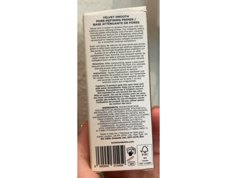 Iconic London Velvet Smooth Pore - Refining Primer, 1.01 fl oz/30 mL
