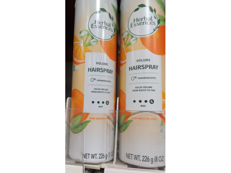 Herbal Essences Volume Hairspray, 4 Max, Citrus, 8 oz/226 g