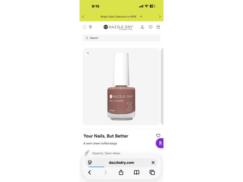 Dazzle Dry Nail Lacquer, Your Nails, But Better, 0.5 fl oz/15 mL