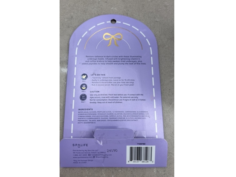 Spa Life Radiance Eye Masks, 0.21 oz/6 g, 3 Count