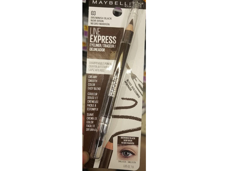 Maybelline New York Line Express Sharpenable Pencil Eyeliner, Brownish Black, 0.035 oz / 1 g