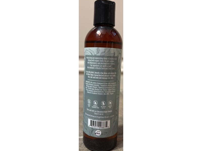 Ora's Amazing Herbal Moisturizing Body Oil, Unscented, 7.5 oz/212 g