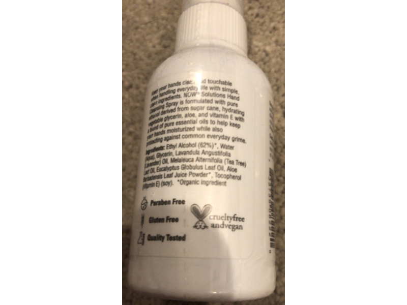 NOW Solutions Hand Cleansing Spray, Lavender + Tea Tree, 2 fl oz/59 mL