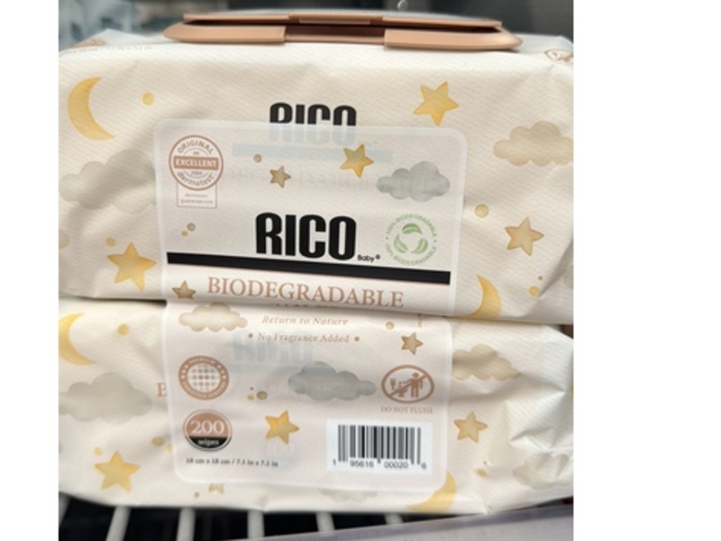 Rico Baby Biodegradable Wipes, Pack Of 2, 100 Count