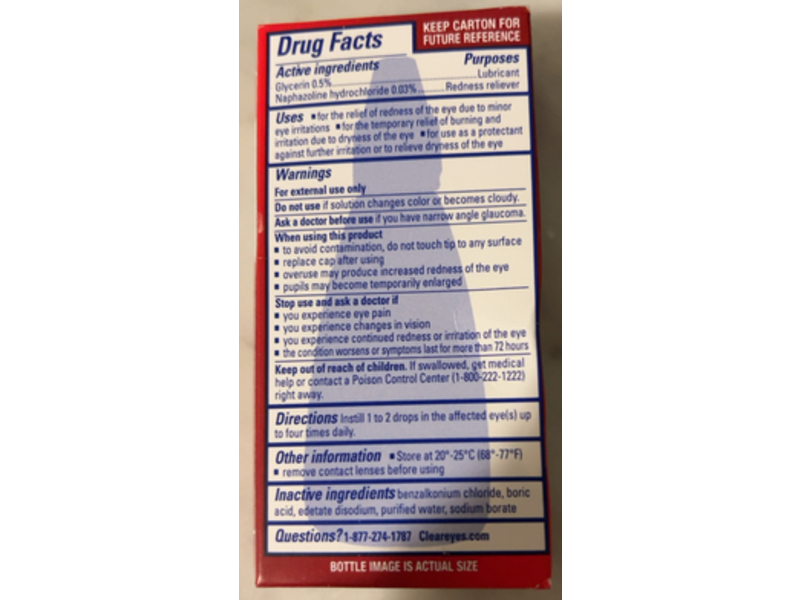 Clear Eyes Maximum Redness Reliever Eye Drops, 0.5 fl oz/15 mL, Pack Of 3