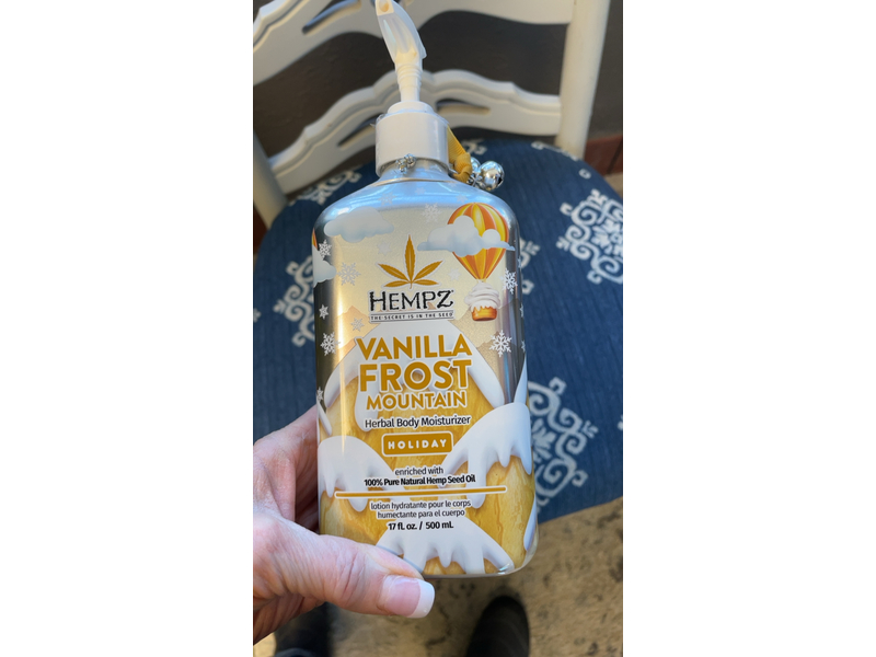 Hempz Herbal Body Moisturizer, Vanilla Frost Mountain, 17 fl oz/500 mL