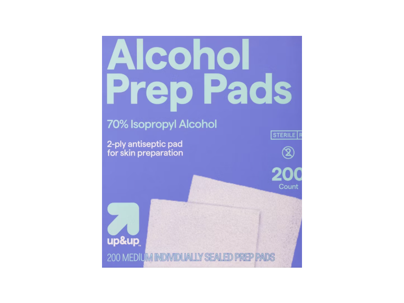 up&up Alcohol Prep Pads, Isopropyl Alcohol 70%, 200 Count