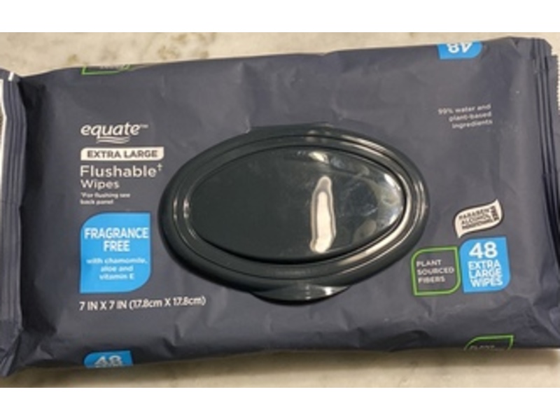 Equate Flushable Wipes, Fragrance Free, Pack Of 48, 3 Packs