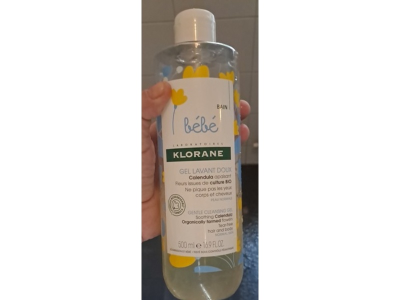 Klorane Bebe Gentle Cleansing Gel, Calendula, 16.9 fl oz/500mL