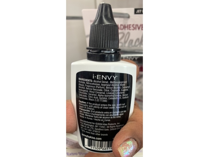 I Envy By Kiss Mega Hold Individual Eyelash Adhesives, Black, 1 oz/27.5 g