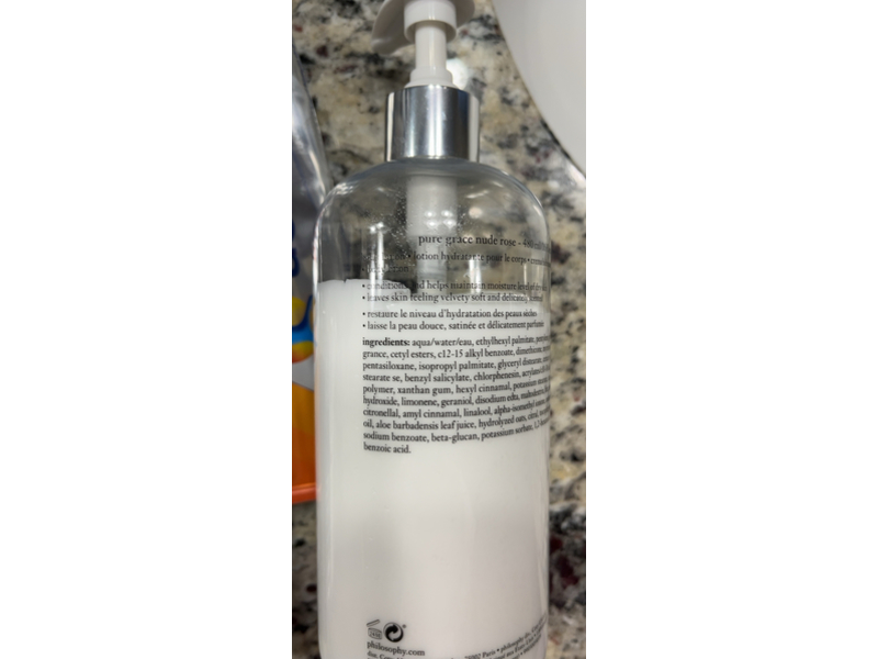 Philosopy Body Lotion, Pure Grace Nude Rose, 16 fl oz/480 mL