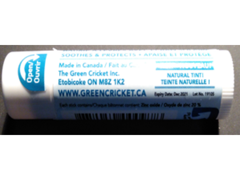 Green Cricket Sunscreen Lip Balm, SPF 30, 0.15 oz/4.2 g