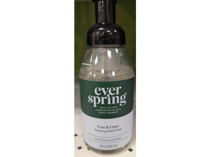 Everspring Foaming Hand Soap, Free and Clear, 10 fl oz/295.7 mL