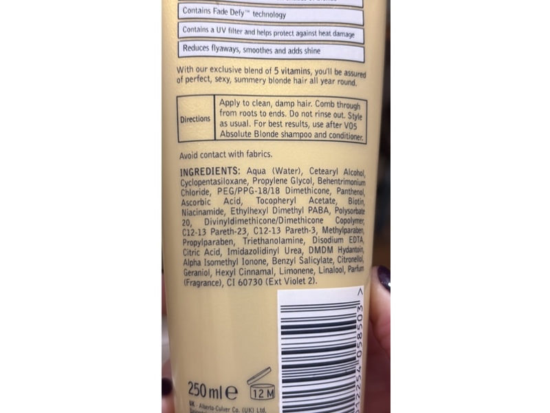 VO5 Absolute Blonde Brightening Creme, 250 mL