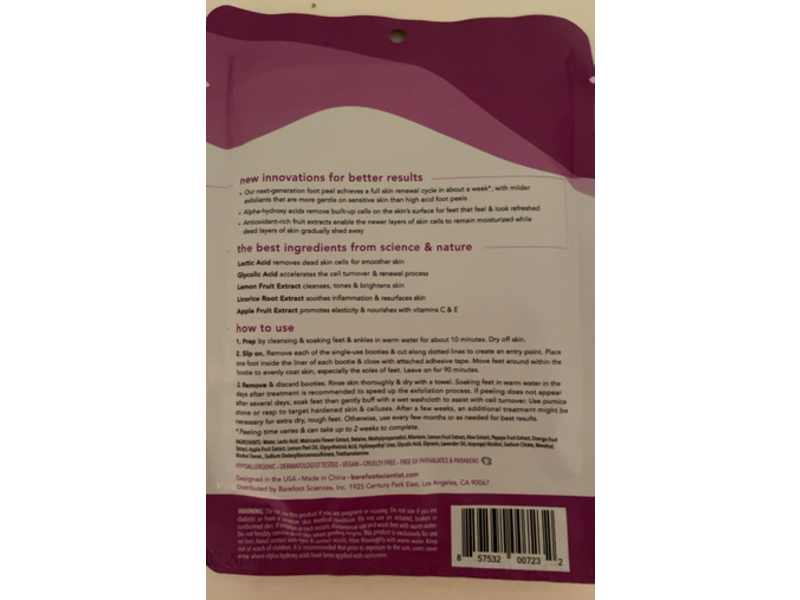 Barefoot Scientist Scientifically Advanced Exfoliating Foot Peel, Exfoliate & Revitalize, 1 Pair