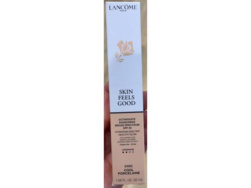 Lancome Skin Feels Good Hydrating Skin Tint, SPF 23, 010C Cool Porcelaine, 1.08 fl oz/32 mL