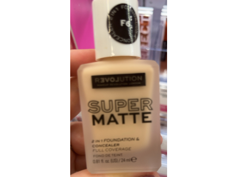 Revolution Supermatte 2 In 1 Foundation & Concealer, F6, 0.81 fl oz/24 mL