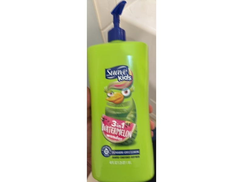 Suave Kids 3-In-1 Shampoo, Conditioner & Body Wash, Watermelon Wonder, 40 fl oz/1.18 L