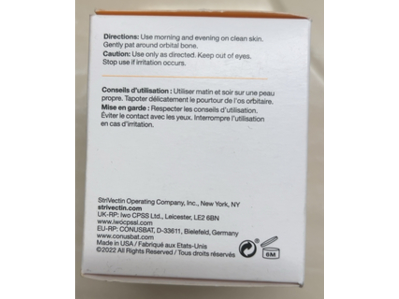 Strivectin-C Firming Eye Cream, Vitamin C & Peptides, 0.5 fl oz/15 mL