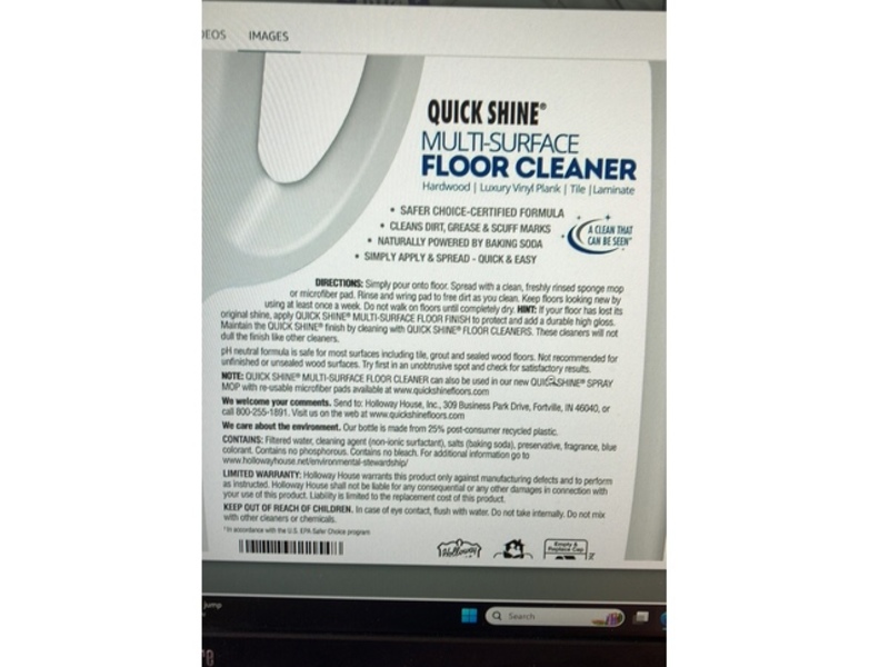 Quick Shine Multi-Surface Floor Cleaner, 64 fl oz/1893 mL