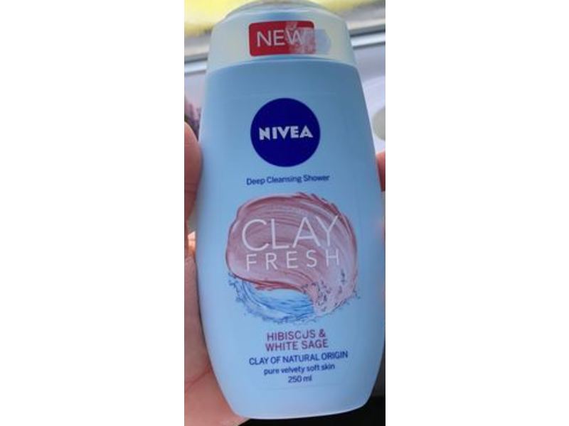 Nivea Deep Cleansing Shower, Clay Fresh, Hibiscus & White Sage, 8.4 oz/250 mL