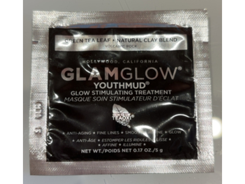 Glamglow Youthmud Glow Stimulating Treatment Mask, Green Tea Leaf & Natural Clay Blend, 0.17 oz/5 g