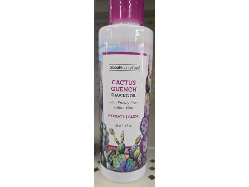 Global Beauty Care Shaving Oil, Cactus Quench, Prickly Pear + Aloe Vera, 5 fl oz/147 mL
