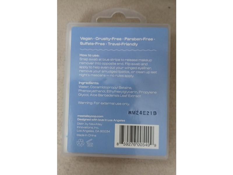 Alleyoop Tip Off Makeup-Removing Swabs, 24 Count, Pack Of 3