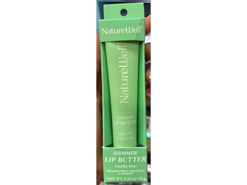 NatureWell Shimmer Lip Butter, Vanilla Mint, 0.53 oz/15 g
