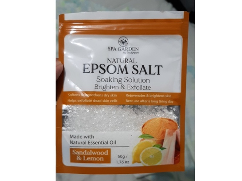 BodyXpert Spa Garden Natural Epsom Salt, Sandalwood & Lemon, 1.76 oz/50 g