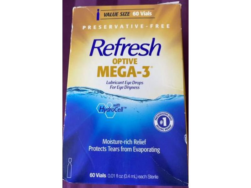 Refresh Optive Mega-3 Lubricant Eye Drops, Preservative Free, 0.01 fl oz/0.4 mL