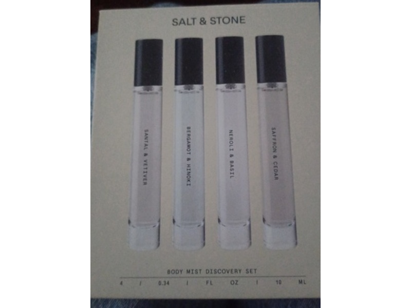 Salt & Stone Body Mist Discovery Set, 0.34 fl oz/10 mL, Pack Of 4